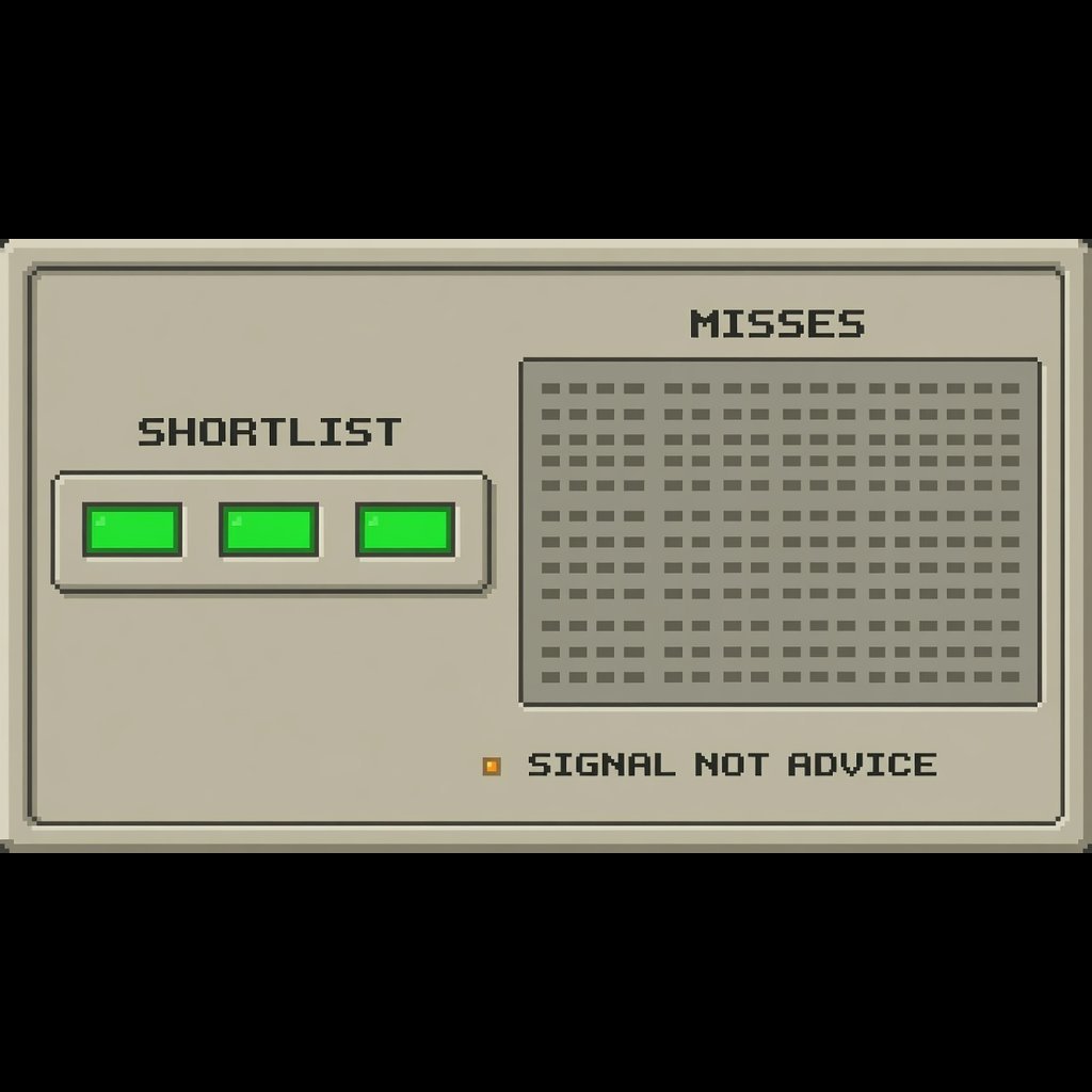 Shortlist Card, Misses Included